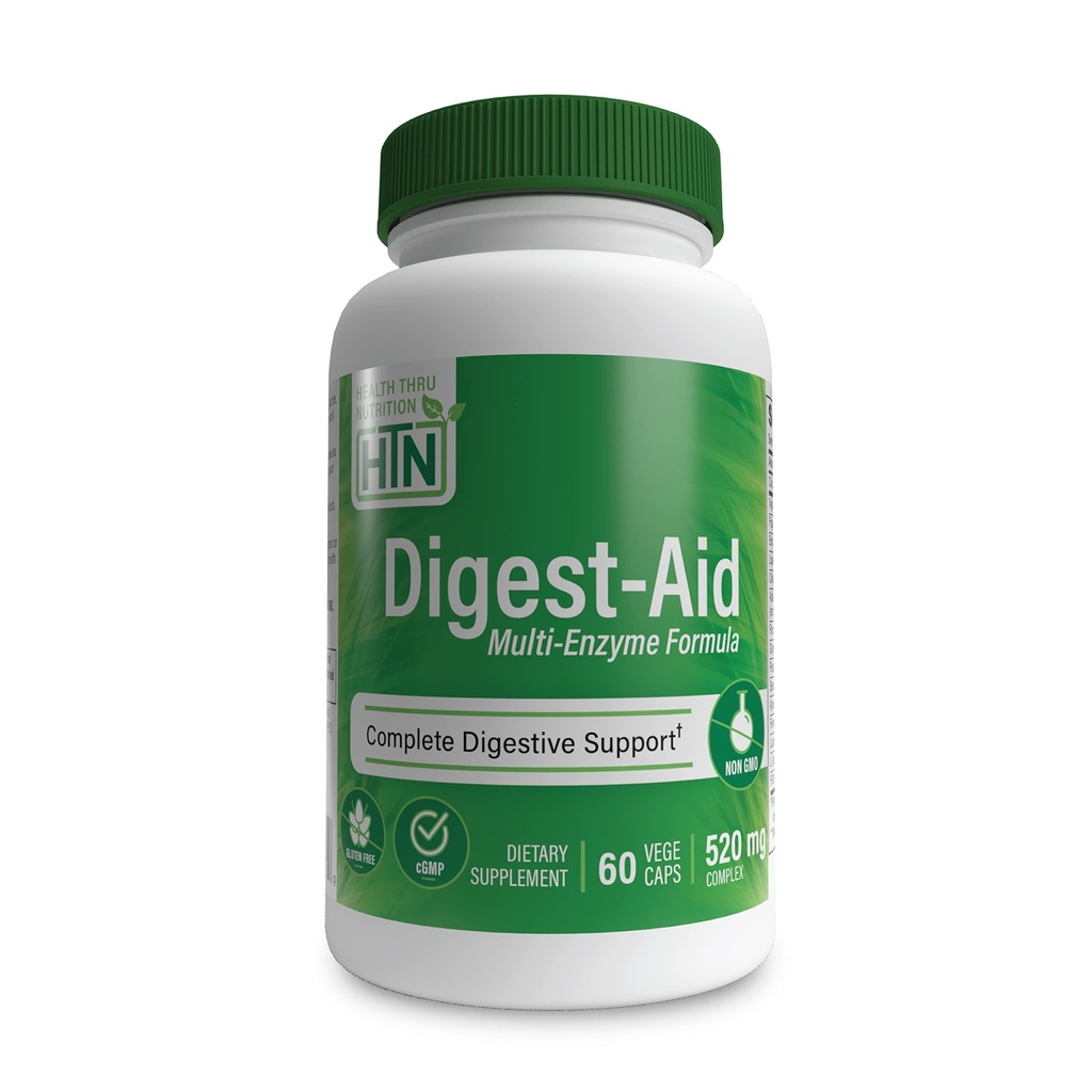 Digest-Aid | Täielik seedeensüümi valem pre- ja probiootikumiga | Seedimine ja toitainete imendumise toetus | Kiire tegutsemine Ebamugavuse leevendamine | Mitte-GMO | tervise Thru Toitumine (pakk 60)