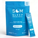 Som Sleep, Calm Sleep Powder Drink Mix, 3mg Melatoniini, Magneesium, Vitamiin B6, L-Theanine & GABA - Vegan, Zero Sugar, Keto Sõbralik - Berry, 10-Pakk