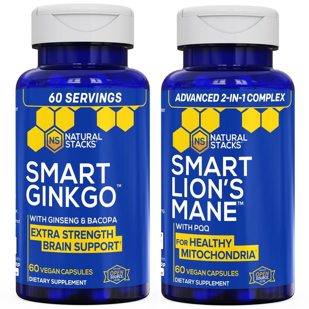 Ginkgo Biloba + Lions Mane Seenekomplekt - fookuse ja mälu tugi * - 120 kapslit