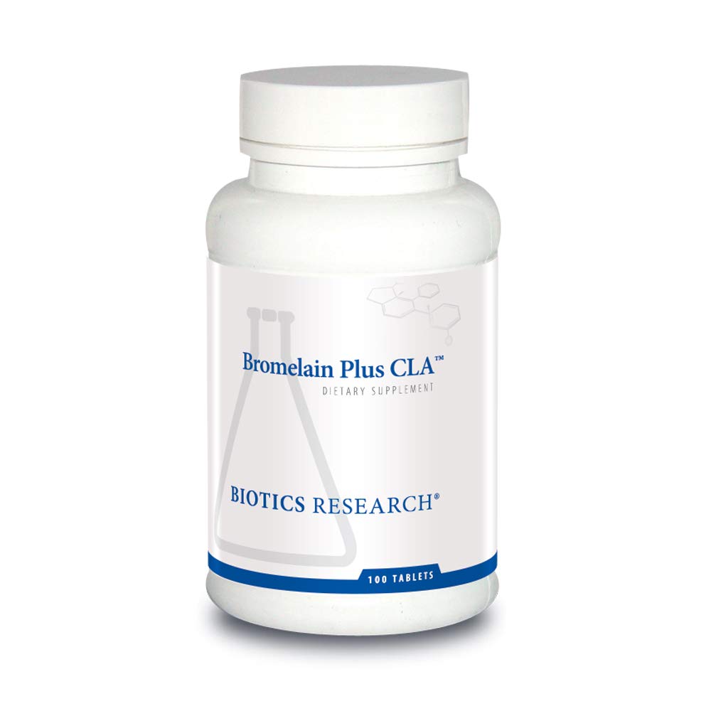 Biotics Research Bromelain Plus CLA tarnib Bromelain ja Papain, pakub täiendavat ensüümi tuge, toetab lihaste mugavust 100 tabletti