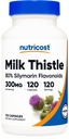 Nutricost Milk Thistle kapslid 300mg, 120 kapslit (80% Silymarin) - Gluteenivabad ja mitte-GMO