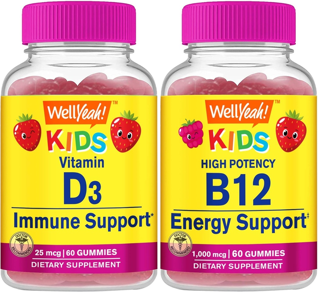 D3-vitamiini lapsed + vitamiin B12 lapsed, kummipael - suurepärane maitse, vitamiinilisand, gluteenivaba, GMO-vaba, närimiskumm