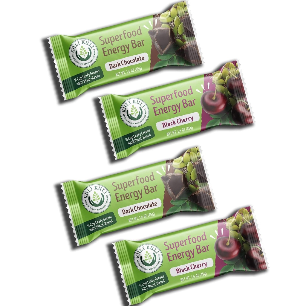 Kuli Kuli Moringa Powder Energy Bars - Gluteenivaba Vegan Snack Bars - Taimepõhised energia baarid, 1, 6 Ounce Moringa Bars, Variety, 6 Pack