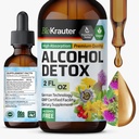 BIO KRAUTER Alcohol Detox Tinktuur - Maksapuhastus & Detox Formula - Piimaohakas & Dandelion - Maksatoetus Vedelekstrakt - Alkoholi- ja suhkruvaba - Vegan Tilgab 2 Fl.Oz