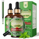 Orgaaniline klorofüll Vedel tilgad Liposomal naistele ja meestele, 6-in-1 Greens Superfood Vegan Chlorophyll w / Spirulina, nisu rohi, C-vitamiin B12 A sisemise deodorandi *, energia, seeditav, 2Packs/4 Fl Oz