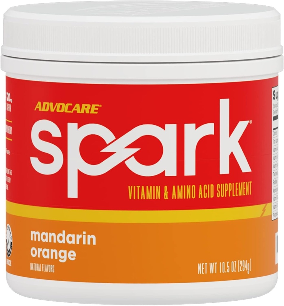 AdvoCare Spark - energiajoogi segu - Vitamiin ja Aminohappe lisand - toetab energiat ja keskendumist - kaasaskantav immuuntoetus - suhkruvaba - mandariini apelsin (10, 5 oz)