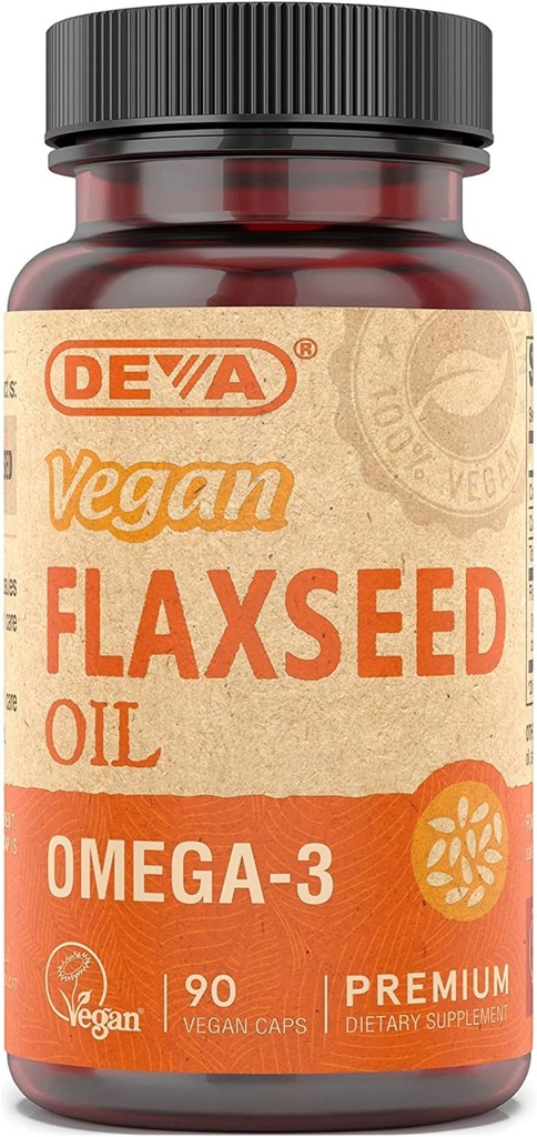 Deva Vegan Vitamiinid Linaseemneõli, 500 MG, Vegan, 90 Vcap (4 pakk)