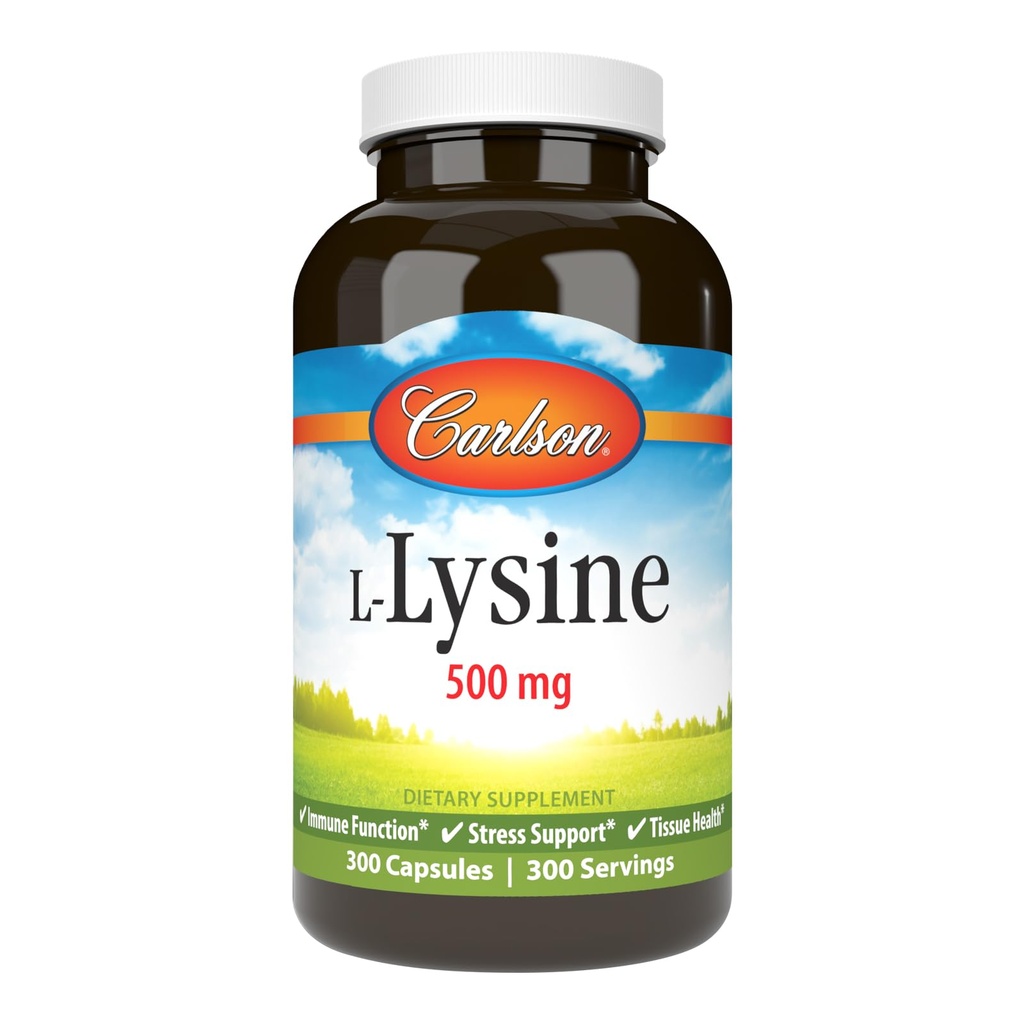 Carlson - L-lüsiin, 500 mg, toetab tervislikke kudesid ja lihaste arengut, 300 kapslit