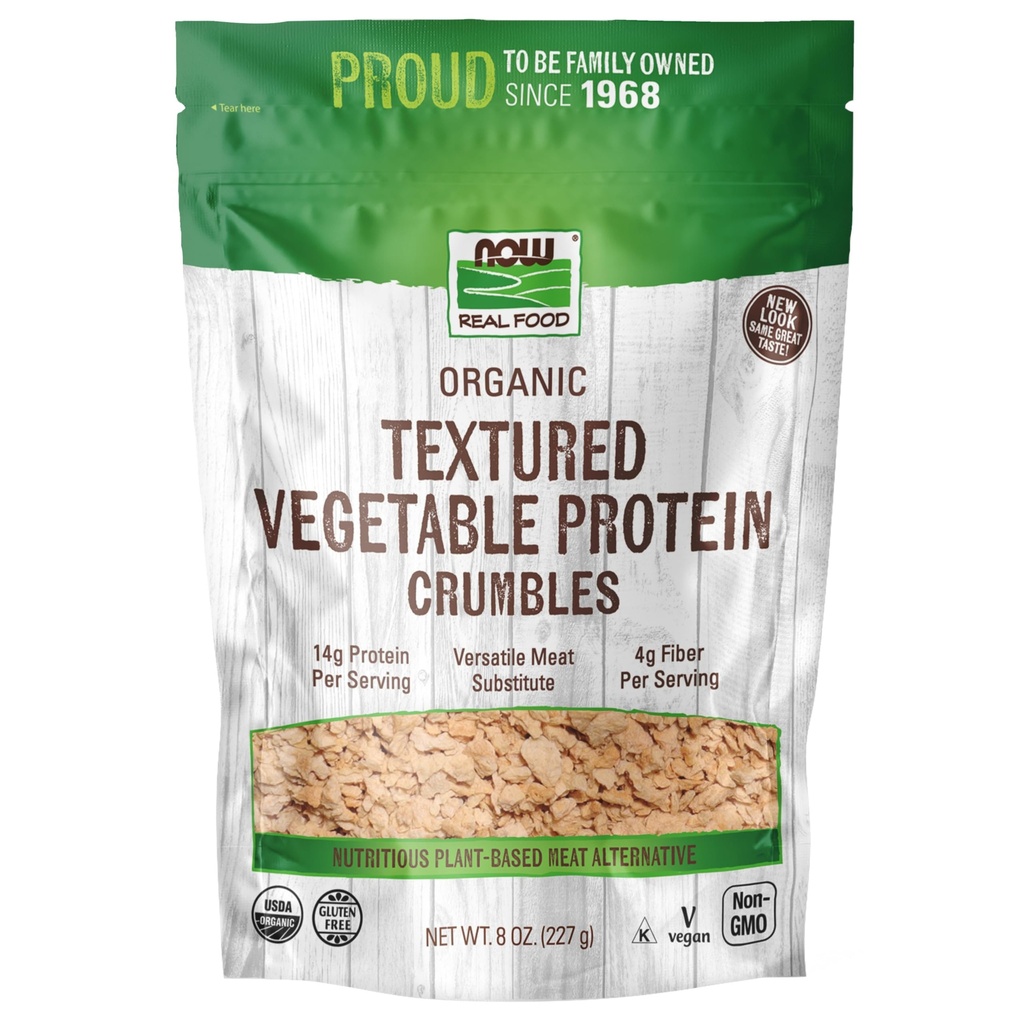 NOW Foods, Organic Textured Soy Protein Granules, Non-GMO, Versatile, Taimne Allikaga Valk, 8-Ounce (Pakendamine Võib erineda)