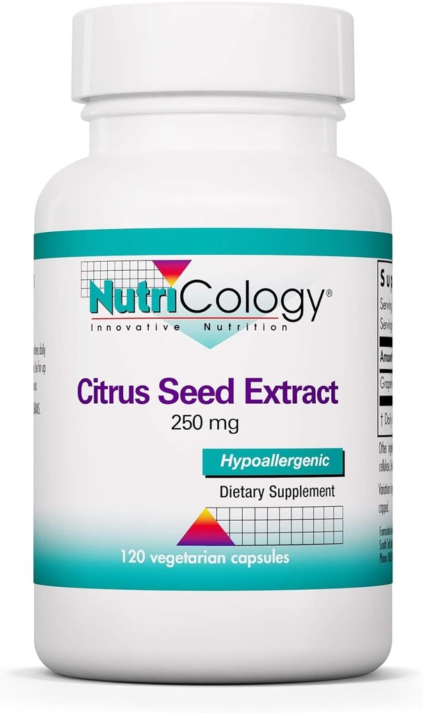 Nutrikoloogia Citrus Seed Extract Supplement - Greipfruit Seed Extract 500mg, Toetab Metaboolne funktsioon, Saasteainete Vaba, Taimetoitlikud Kapslid - 120 Count