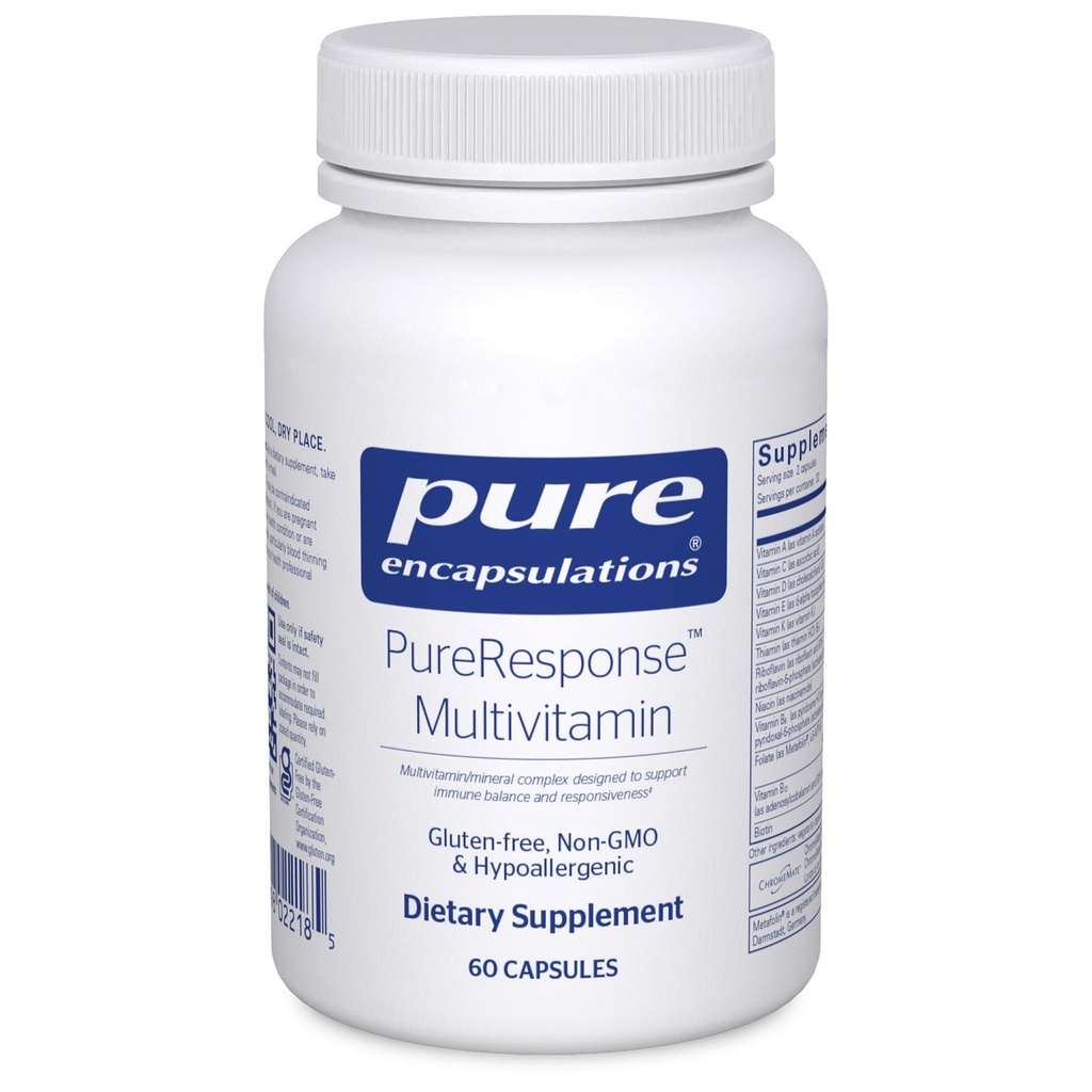 Puhtad kapslid PureResponse Multivitamiin | Immuuntasakaalu ja reageerimisvõime toetamine | 60 kapslit