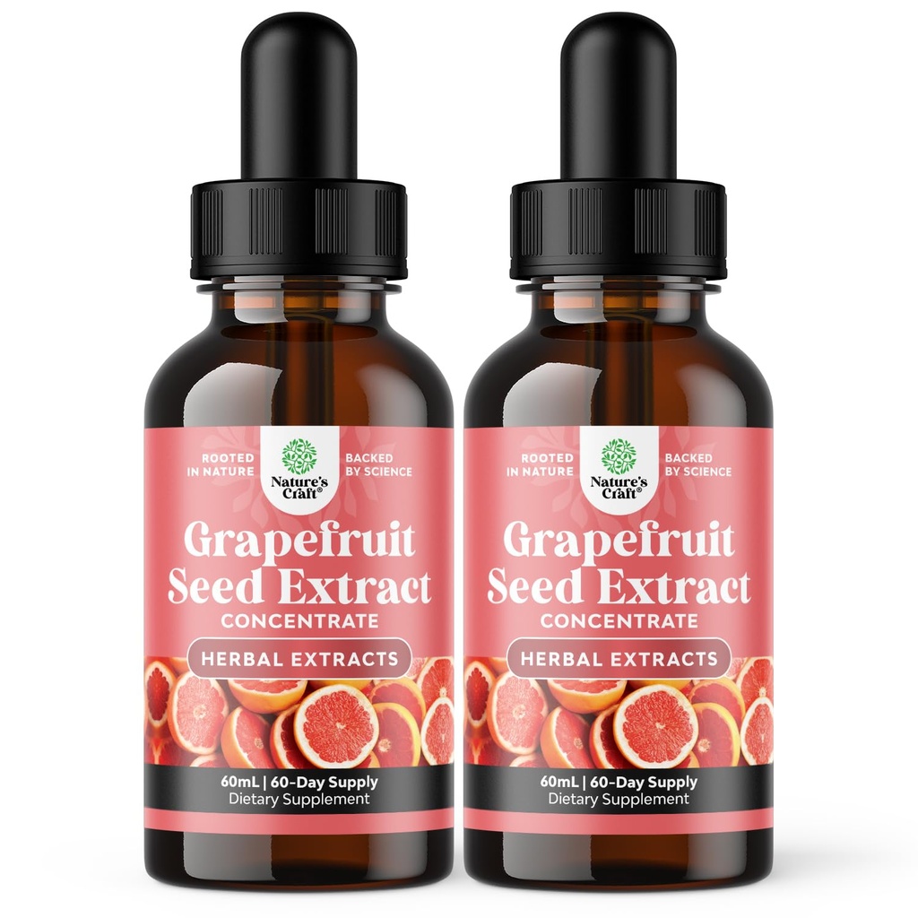 GSE Greipfruit Seed Extract Vedelik - Üks tilk päevas - Super Kontsentreeritud Viinamarjaseemne ekstrakt Vedelik tilgad rikas bioflavonoidid ja polüfenoolid soolestiku tervise ja immuunsüsteemi tugi - 2 Pack Bundle - 120 päeva