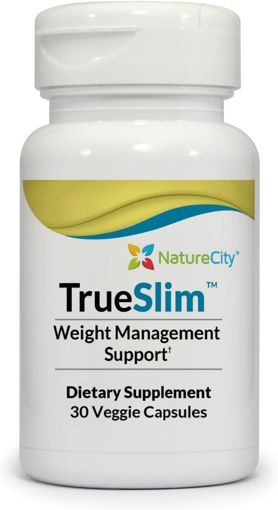 NatureCity True-Slim Rasva- ja Kaalulisand | Aitab vähendada rasva kogunemist | Kapslid | Mitte-GMO | Valmistatud USA-s