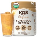 KOS Veganvalgu pulber, šokolaad Maapähklivõi - madala süsivesikusisaldusega hernevalgu segu, USDA orgaaniline supertoit vitamiinide ja mineraalidega - Keto, soja, piimavaba - toidu asendamine naistele ja meestele - 10 serveerimist