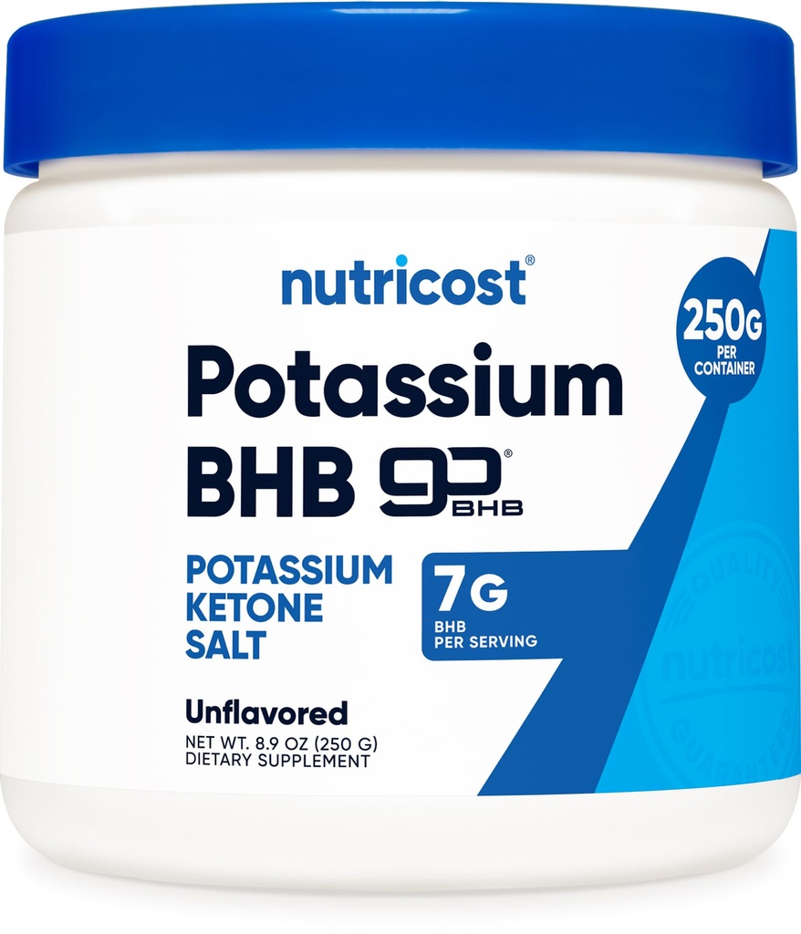 Nutrikost Kaalium BHB soolad, eksogeensed Ketoonilisandid, 6, 4 g beeta-hüdroksübutüraati Serving, 250 Grams