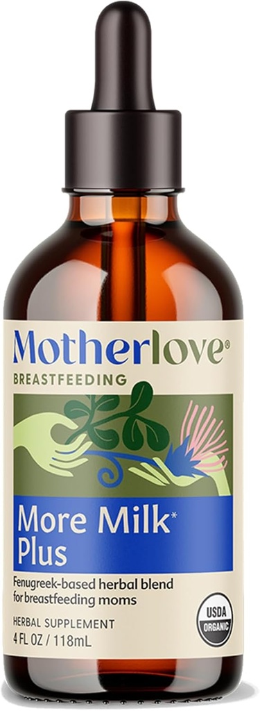 Motherlove More Milk Plus Tinktuur (4 oz väärtus suurus) lambaläätse-põhine laktatsioonilisand rinnapiima pakkumise toetamiseks - USDA sertifitseeritud orgaaniline, vegan, Kosher, sojavaba