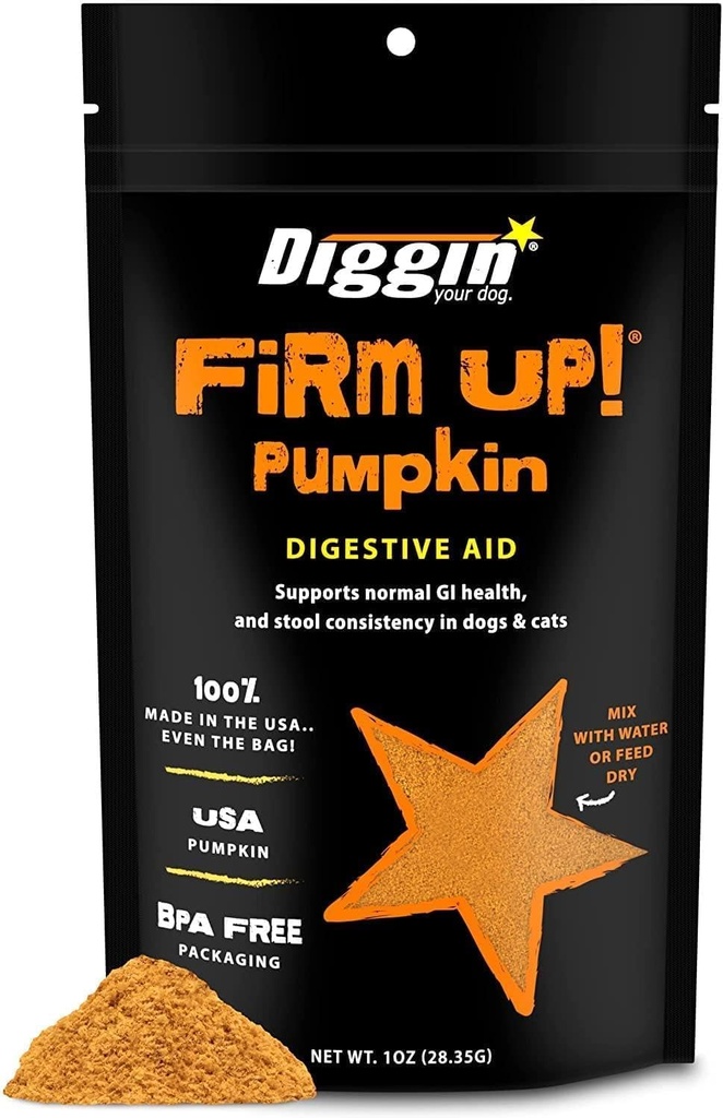 Diggin Your Dog, Firm Up Original Pumpkin Super Dog & Cat Supplement, 1 Ounce