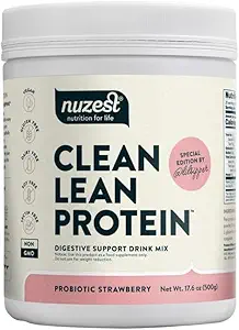 Nuzest Bethany sahver Seedetrakti tugivalk - Probiootikumid seedetrakti tervise jaoks - maasikas - puhas Lean valk - Premium Vegan Peavalgu pulber - Taimepõhine - 20 Servings, 1,1 lb