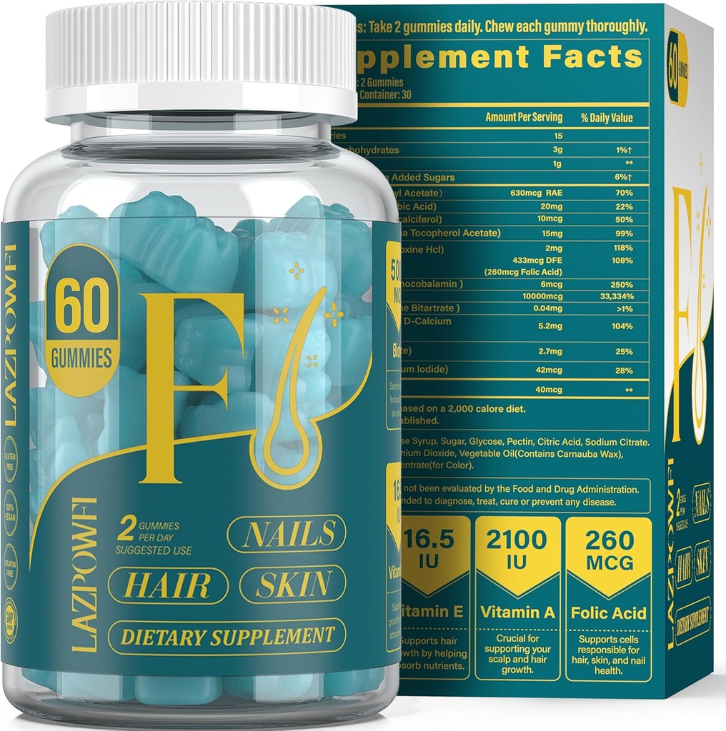 Biotiinkummid - Käsinaha ja küünte vitamiinid meestele ja naistele, veganvitamiin B7, toetab juuste kasvu ja tugevamaid küüneid, 30 päeva pakkumine - mustikas-60 loeb