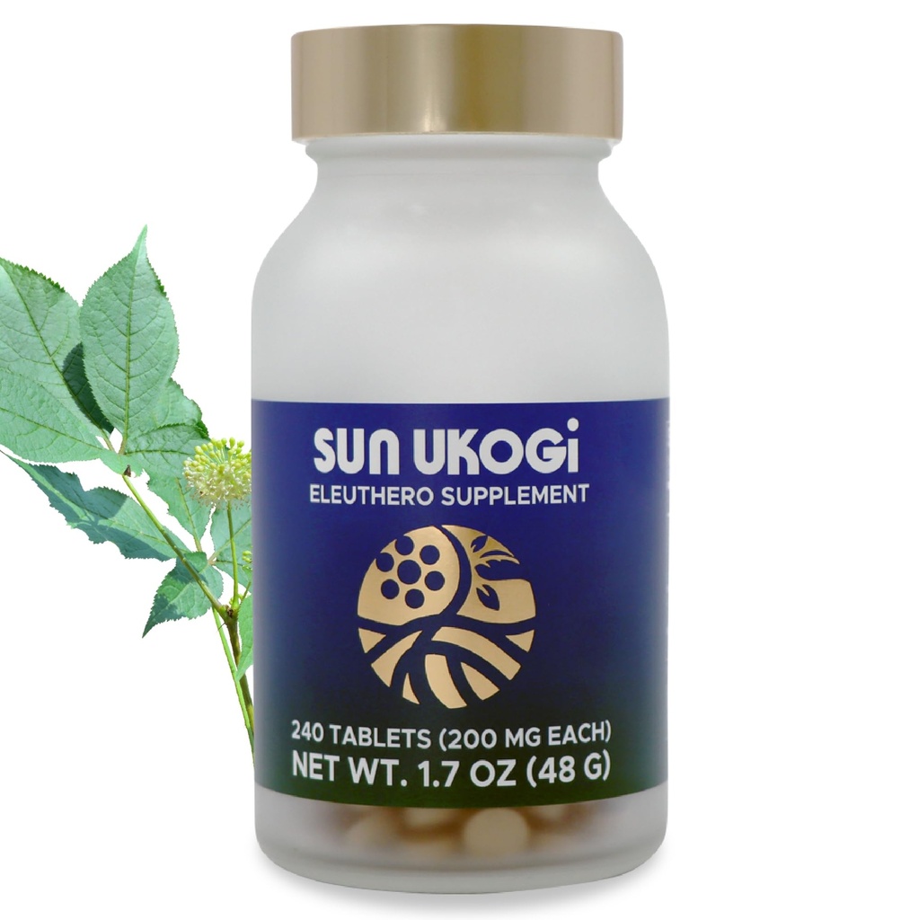 Sun Chlorella Sun Ukogi Eleuthero Juur 200 mg Siberi ženšenni lisand - looduslik Adaptogeenide heaolu ja vastupidavuse lisand naistele ja meestele - mitte-GMO - 240 Tabletid