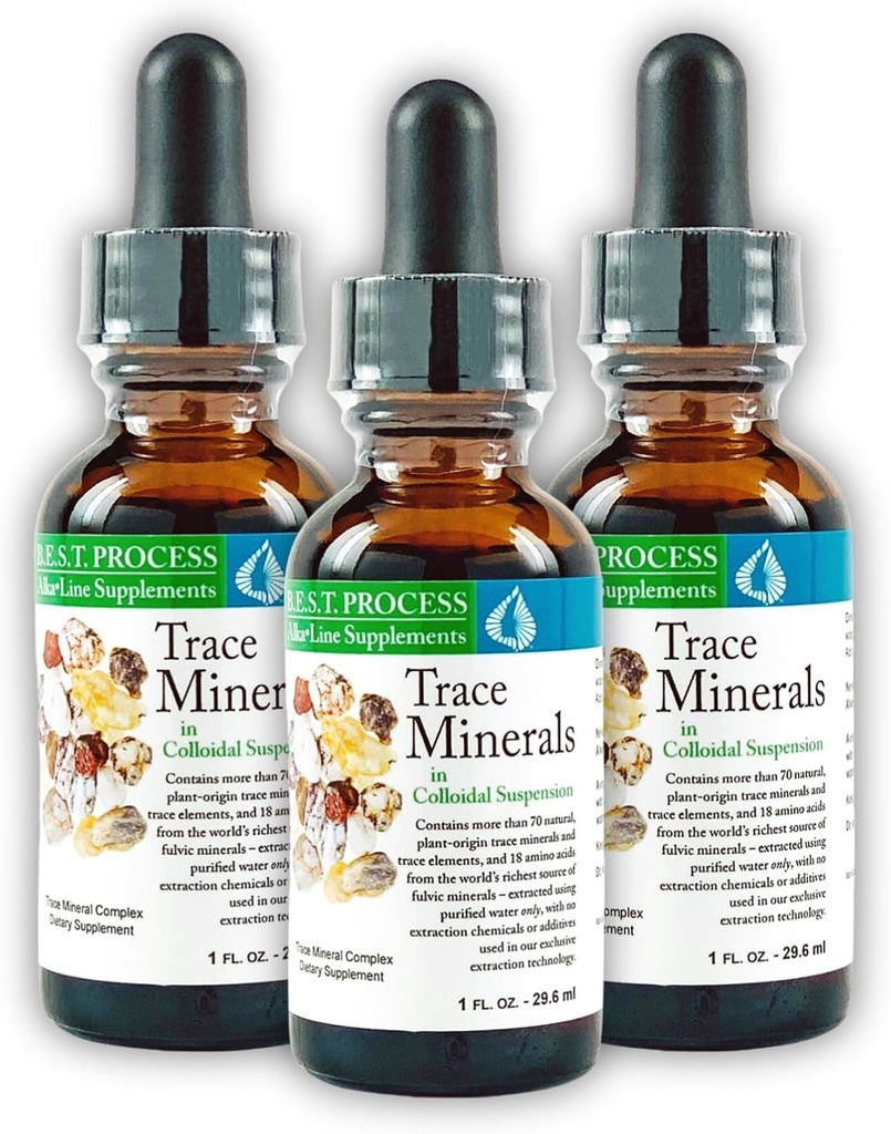 Morter Trace Minerals in Colloidal Suspension (3 Pack) Morter HealthSystem Best Process Alkaline — Nutrient Dense Trace Elements, Fulvic Minerals & Amino Acids