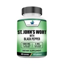 American Standard Supplements St. John's Wort 1800mg Per Serving Black Pepper Fruit Extract - Vegan, Gluteenivaba, Non-GMO, 120 kapslit, 40 Servings