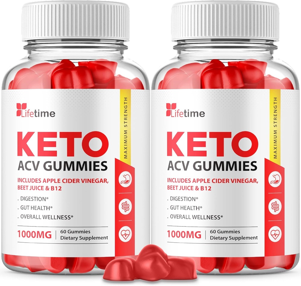 (2 Pack) Eluaegne Keto Plus ACV Gummies - Ametlik valem, Vegan, Non GMO - Eluaegne Keto acc Gummies, Life Time Keto Gummies koos Apple Siider äädikas, Vitamiin B12, Granaatõunamahl (120 Gummies)