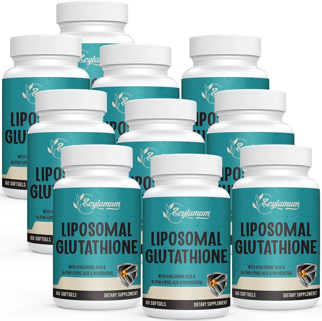 2400 MG Liposomal Glutatioon Softgels, Max Absorption, Active Form L-Glutatiooni Vähendatud (GSH), hüaluroonhape, Resveratrool, Master Antioksüdandid Detox, aju, immuunsüsteemi, 600 Softgels