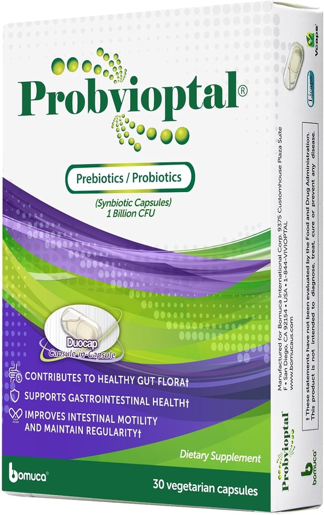 Probvioptal, 30 kapslit, probiootikumid ja prebiootikumid, Duocap, 1 miljard CFU, gluteenivaba
