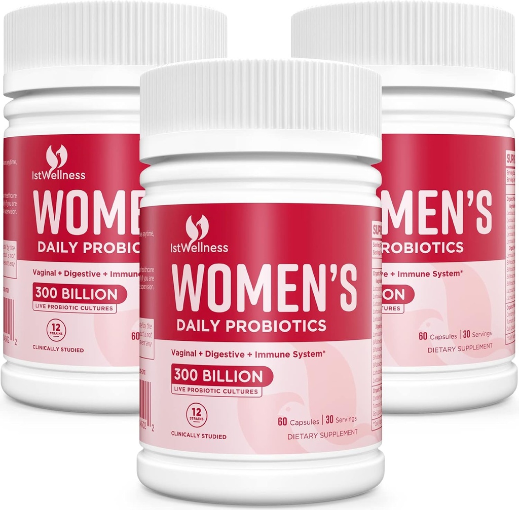 Probiotics for Women - 300 Billion CFU Probiotic, 12 Strains Probiotics with Cranberry, Selected Women Probiotic for Vaginal, Urinary, pH Balance, Diarrhea, Digestive Gut & Immune Health - 180 Capsule