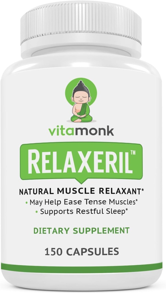 VitaMonk RelaxerilTM All-Natural lihaste lõdvestaja - lihaste lõdvestaja täiendus - Täielik lihaste lõõgastav valem