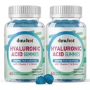 Hüaluroonhappe kummid, hüaluroonhappe lisandid C-vitamiini ja biotiiniga 5000 mcg nahale, juustele, küünte tervisele, liigeste lisandid naistele ja meestele, madal suhkur, vegan, mitte-GMO, 60 loendit