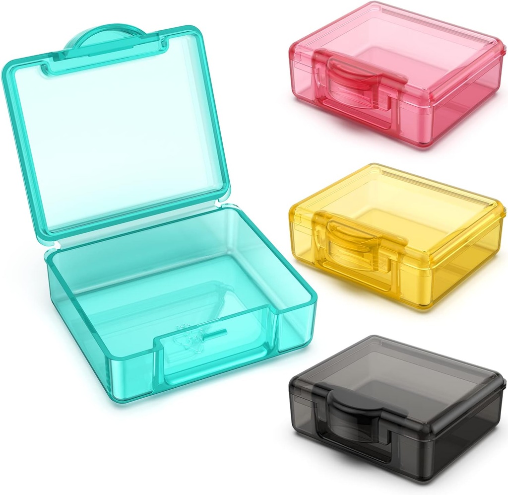 Väikesed pillid Box 4 tk,Cute Travel Pill Korraldaja Case Mini Tiny Clear Plastic Storage konteinerid kaasaskantavad tasku rahakott