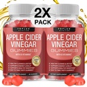 Toplux õunasiidri äädikakummid - 1000mg ACV B12, peedi juur, granaatõuna immuunsüsteemi, Detox & Cleanse, Gummy Alternatiiv Apple Siidri äädikakapslid, meestele naistele 2X Pack