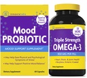 InnovixLabs Mood Probiootikum & Triple Omega Bundle Mood Probiootikum (60 kapslit) Kolmekordne tugevus Omega-3 kalaõli (200 Softgel). Toetab aju, liigeseid ja immuunsüsteemi tervist *