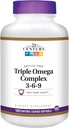 21. sajandi toidulisand Triple Omega Complex 3-6-9 Enteric kaetud pehmed softgels, 180-Count pudelid (2. pakk)
