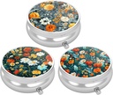 3 Pack Pill Box, Väike Pill Case Purse & Tasku, Cute Travel Medicine Korraldaja, Portable Medicine konteineri hoidja hoida vitamiine, ravimeid, kalaõli & Supplement, ilus lill