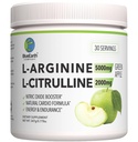 L-arginiin 5000mg + L-tsitrulliin 2000mg Kompleks Pulber Toidulisandi Joogisegu - Lämmastikoksiidi Booster südame tervise, verevoolu ja energia - 30 Servings (Roheline Õun)