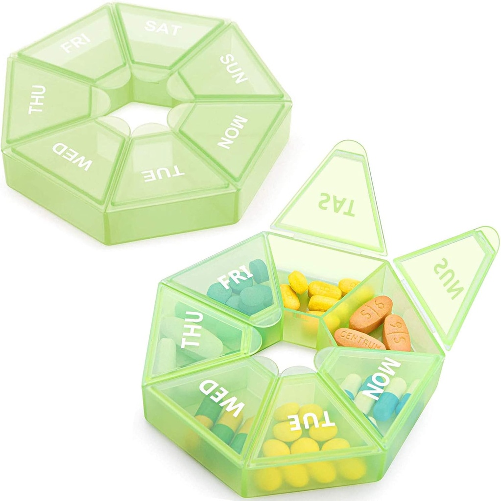 2PCS Nädalane Pill Korraldaja Suur 7-päevane Pill Box Korraldaja Päevane meditsiin Vitamiin Kalaõli Pillid Toidulisandid Artriit Sõbralik