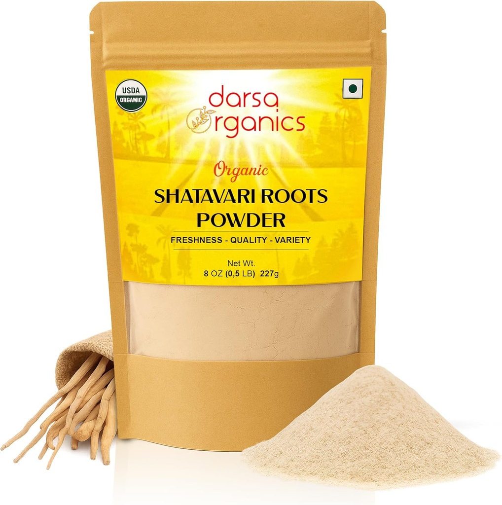Shatavari Powder 8 oz, USDA Organic Certified Asparagus Racemosus, Ayurvedic Herb for Women’s Health, Hormonaalne tasakaal & Vitality, Great for Tea & Smoothies, Non-GMO, Vegan, Kosher