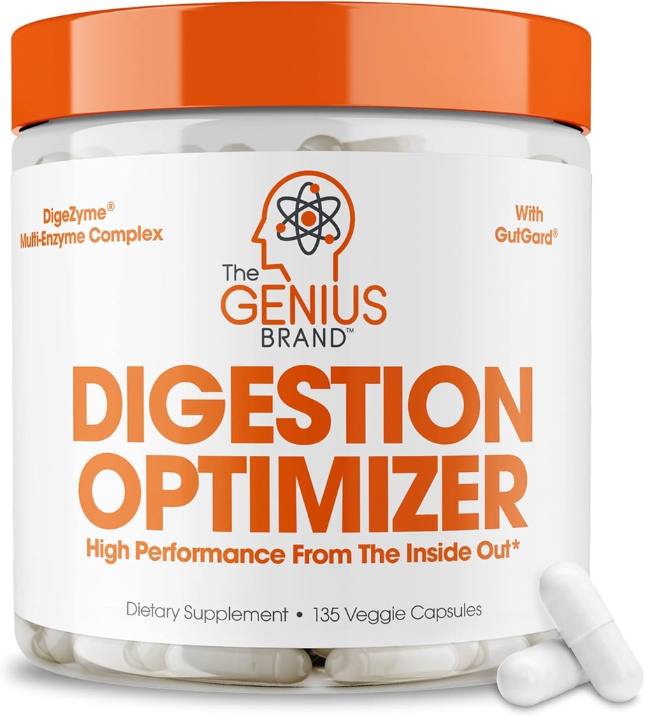Genius Brand Genius Seedimise Optimizer - Seedetrakti Täiendus Soolestiku Tervise Ja Immuunsüsteemi Toetamiseks - Ei Proprietary Blends - Vegan, Non-GMO & Gluteenivaba - 135 Veggie Kapslid