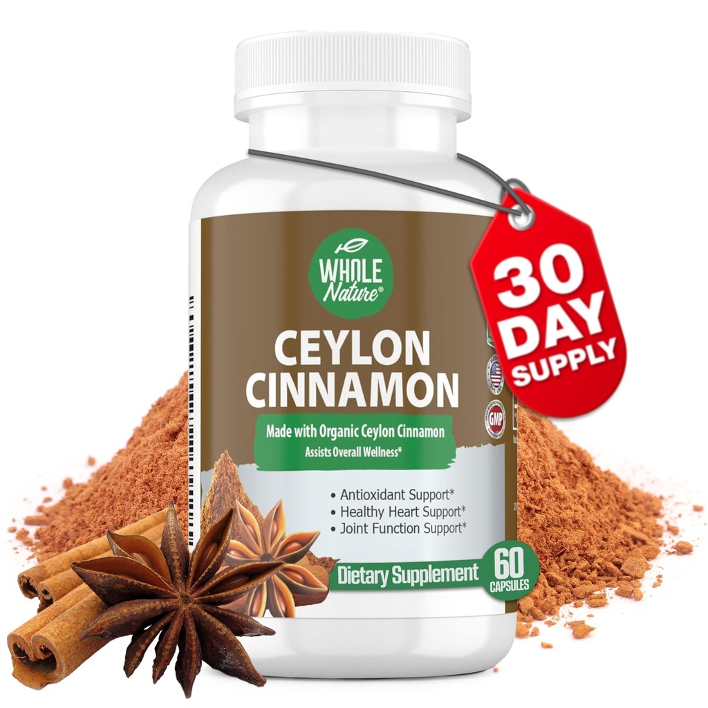 Kaneeli kapslid 1200mg. Orgaaniline tseiloni kaneeli lisand, kaneeli tabletid südame, aju, luu, liigese, ainevahetuse toetamine. Tõeline kaneelipulber, GMO-vaba, Gluteenivaba, Vegan 60 ct (1)