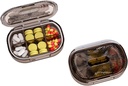 Väike pillide kast, niiskust tõendav pillide juhtum, reisipillide korraldaja taskukoti jaoks, igapäevane kaasaskantav meditsiin Vitamiin, kalaõli, täiendus (must-3)
