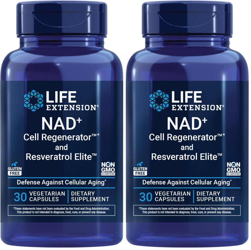 Life Extension NAD+ Rakkude regeneraator ja resveratrool Elite , NIAGEN nikotiinamiid ribosiid , trans- resveratrool , kvertsetiin , fisetiin pikaealisuse, energia ja oksüdatiivse stressi jaoks , 30 taimekapslit