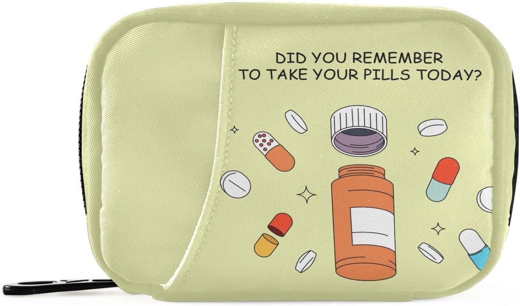 Naanle 7 päeva Pill Case Bag - Portable Weekly Pill Korraldaja Zipper, Compact Suurus Vitamiini täienduse hoidja