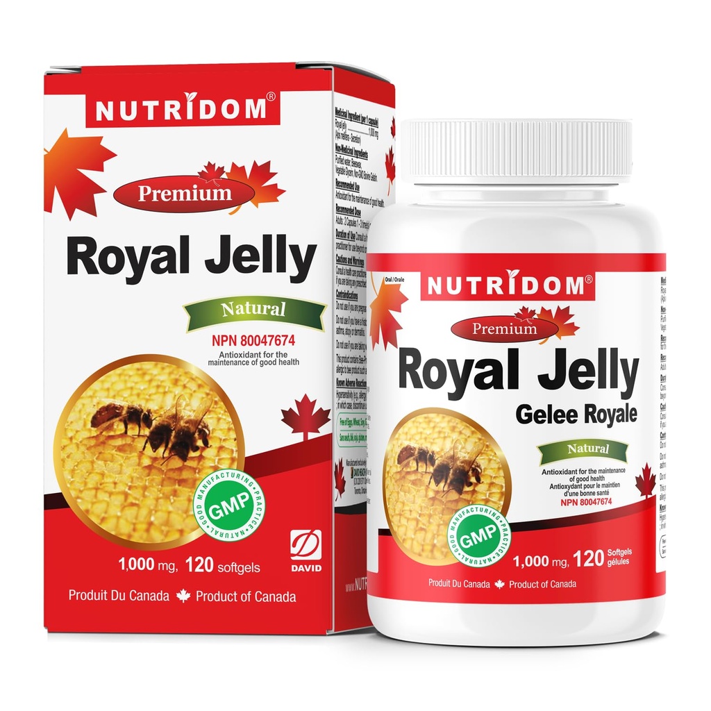 Nutridom Royal Jelly 1000mg, 120 softgels (üks pudel)