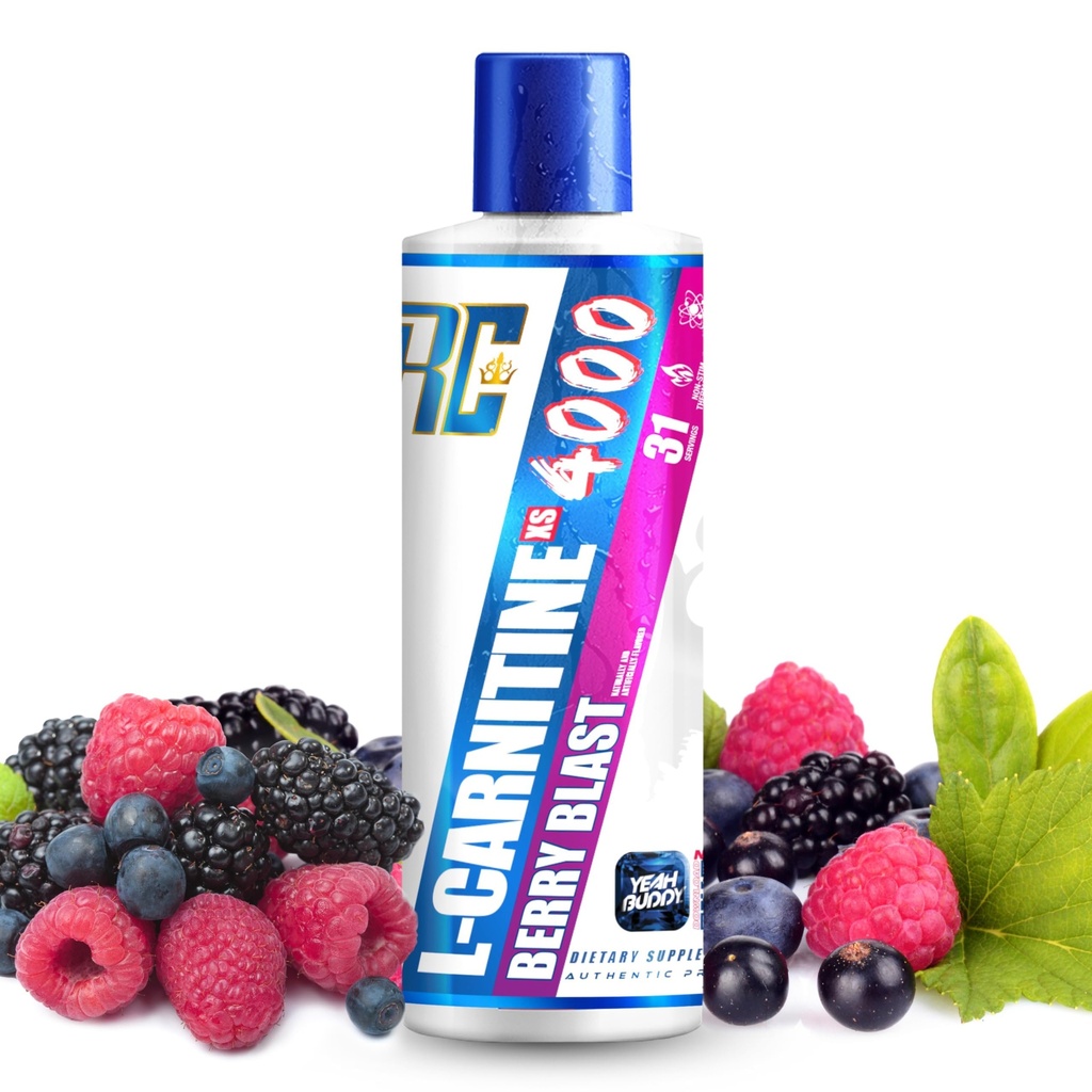 Ronnie Coleman Signature Series L karnitiin XS 4000 Vedel, Stimulant Free, Sugar Free, Zero Carbs, Lean Lihastugevuse toetus meestele ja naistele, Amino Acid Supplement, Berry Blast Flavor, 16 Oz