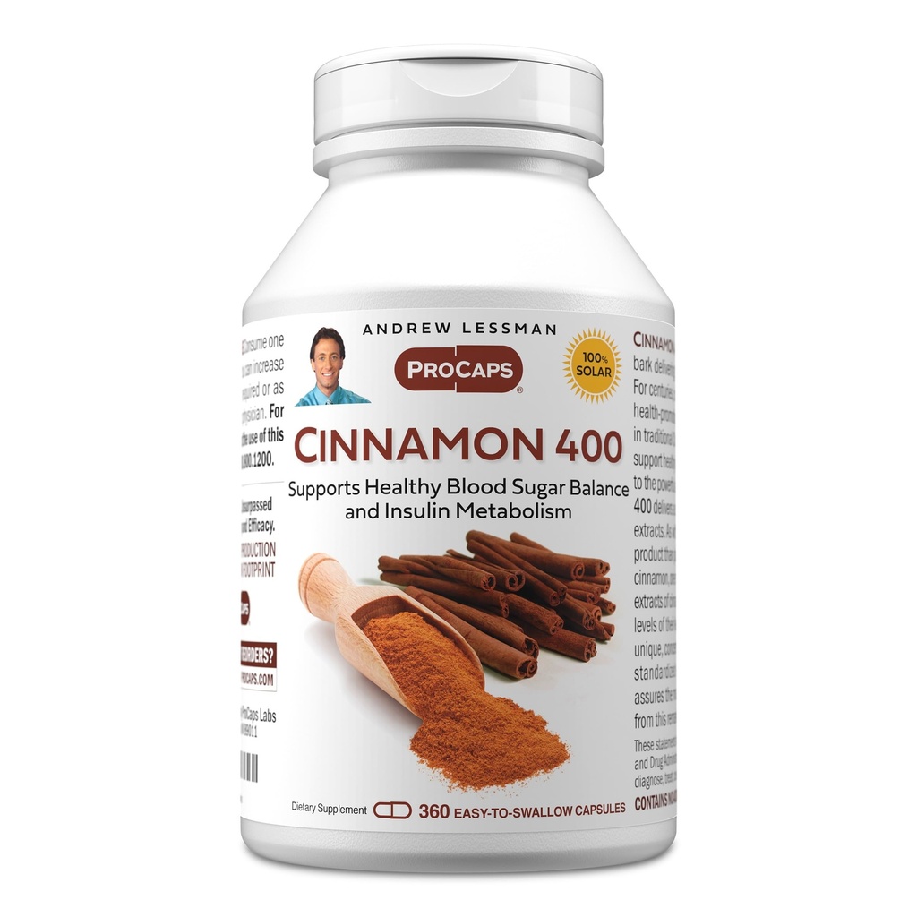 ANDREW LESSMAN Cinnamon 400mg - 360 kapslit - kõrge tugevusega, standardiseeritud ekstrakt. Ei mingeid lisaaineid. Väikesed kergesti neelatavad kapslid