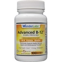 Wonder Laboratories Sublingvaalne Vitamiin B12 (1000 mikrogrammi), B6 (5 mg), foolhape (400 mikrogrammi) ja biotiin (25 mikrogrammi) - formuleeritud metüülkobalamiinvitamiin B-12 (100 tabletti)