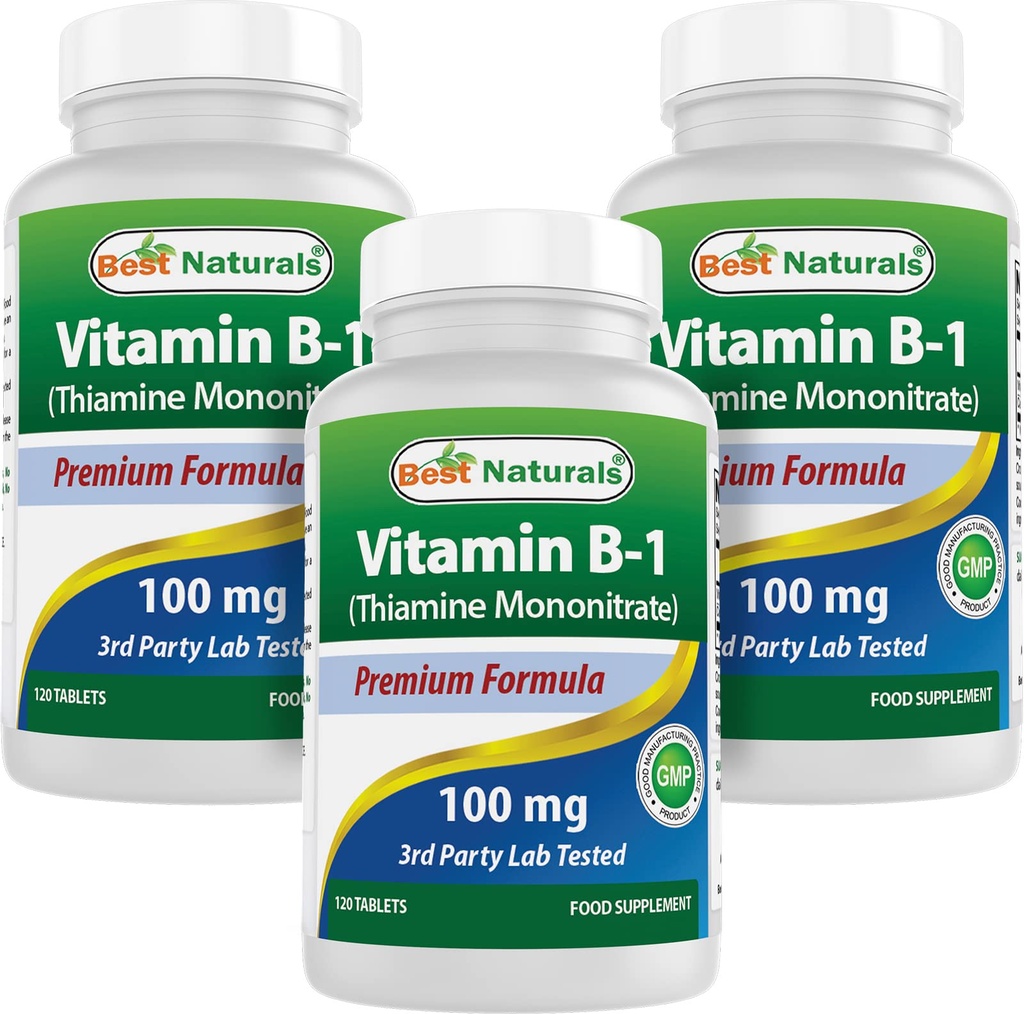 Parimad looduslikud vitamiinid B1 tiamiinmononitraadina 100 mg tabletid (120 arvu (3 pakendis))